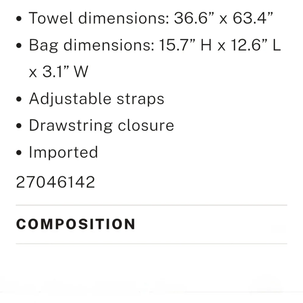 Victorias Secret Packable beach towel